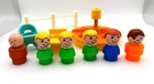 Lot of Vintage Fisher Price Little People Figures Merry Go Round High Chair Desk