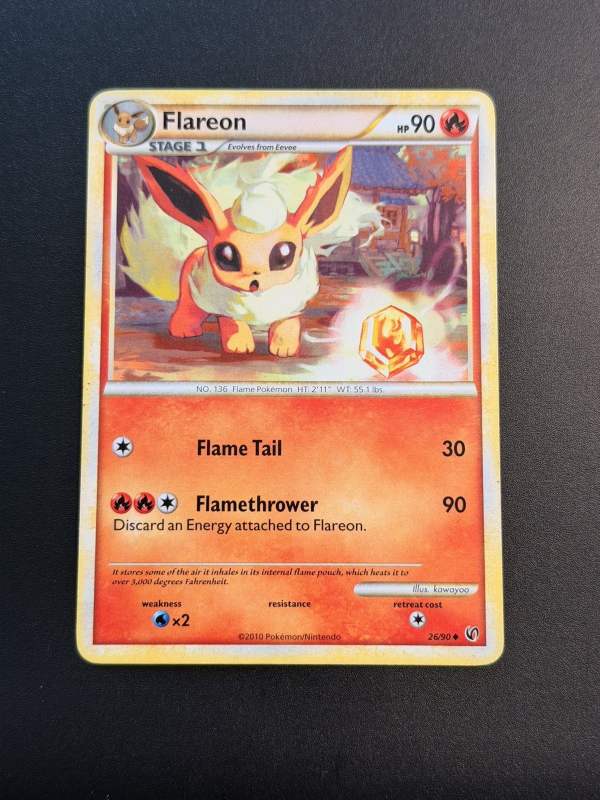 Pokémon TCG Flareon Undaunted 26/90 Regular Uncommon LP