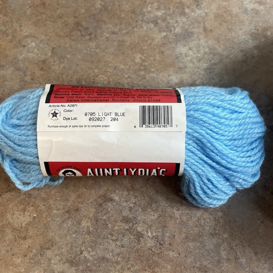 Lot Of 4 Skeins Aunt Lydia's Craft & Rug Yarn Different Blues/greens 3 Ply 60 Yd - Image 3 of 4