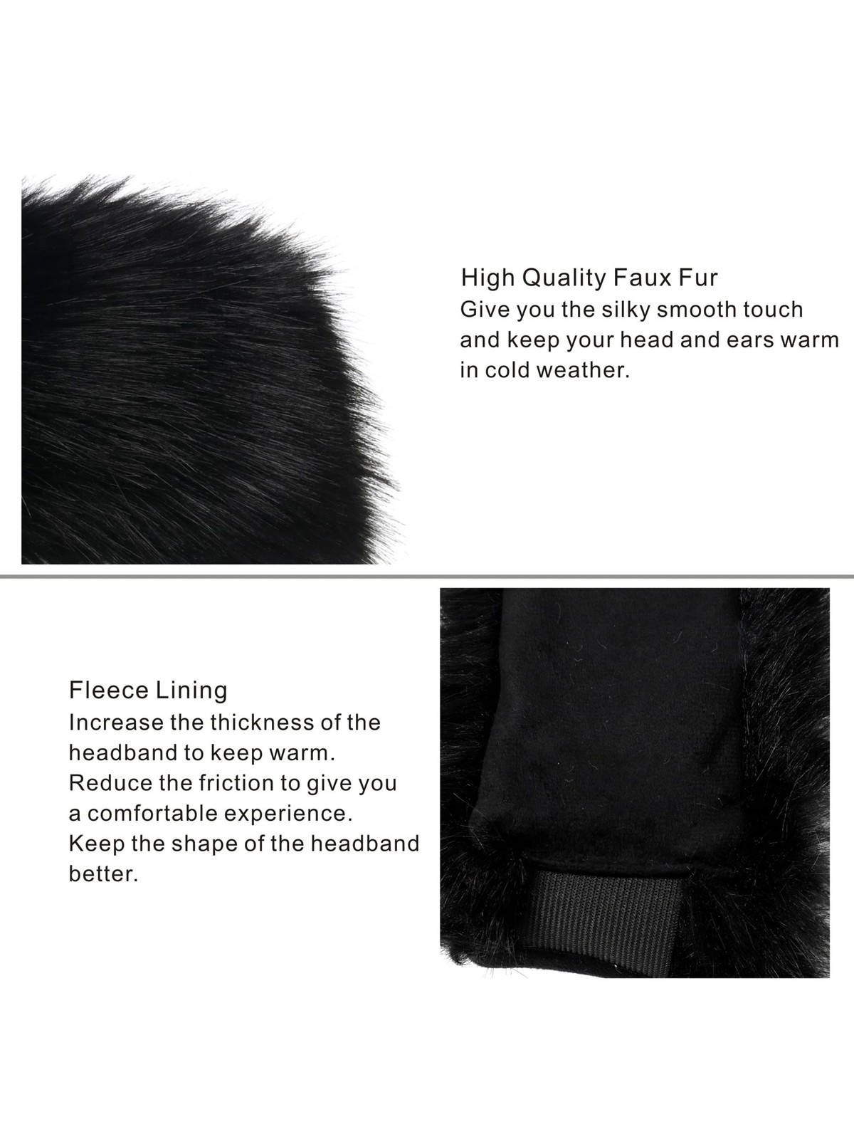 Faux Fur Headband Women Winter Earwarmer Earmuff, Elastic Hair Band Accessory