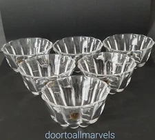 6 RCR Italy Crystal Salad Bowl Set w/Orig Stickers Royal Crystal Rock