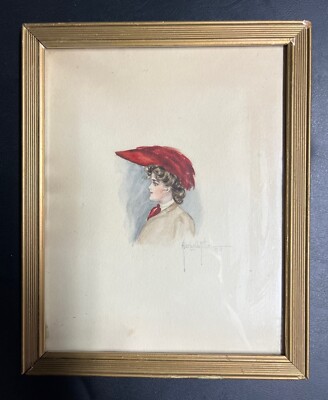 Alice Luella Fidler Watercolor, Signed and Dated 1905
