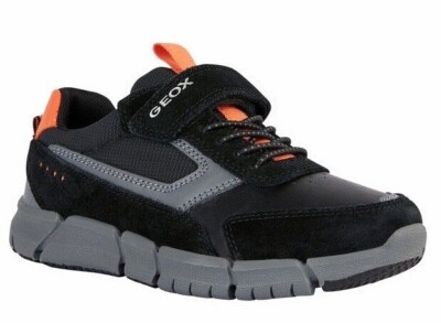 GEOX FLEXYPER Boy's Black/Orange Sneakers J359BA05422C0038