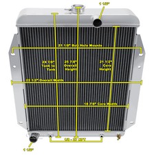 Kool Champion 3 Row All Aluminum Radiator For 1964 - 1970 Dodge A100 V8 Engine