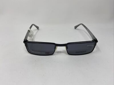EASYCLIP EC 170 54/19/140 BLACK/CRYSTAL W/ POLARIZED SUN CLIP EYEGLASSES AF78