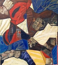 Susan E. Wolfe (American), Original Acrylic & Collage On Canvas Contemporary Art