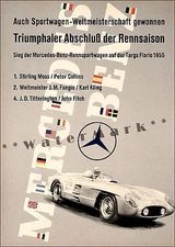 Mercedes Benz 1955 Targa Florio Italy Vintage Poster Print German Car Racing