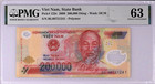 ERROR Vietnam Printing Ink Rub 2009 Ink Transfer, 200,000 Dong PMG 63