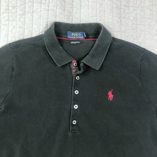 Ralph Lauren Polo Shirt Boy XL Youth Black w Red Little Pony Skinny Fit Preppy - Picture 14 of 24
