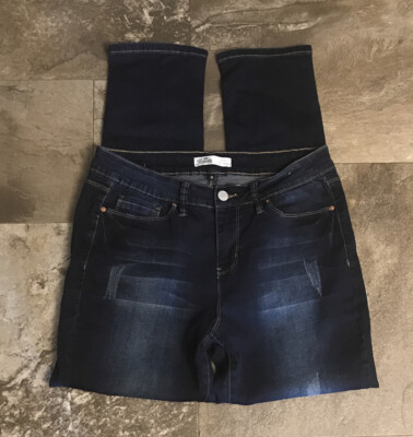 Womens Royalty For Me ankle Jeans Blue Denim Size 10 Mid Rise stretch