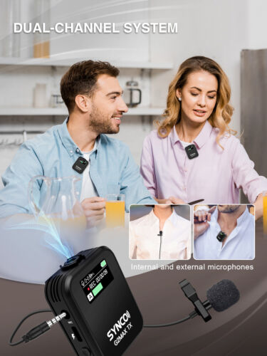 Microphone Lavalier sans fil SYNCO G2A2 MAX 2,4 G 492 FT 8H pour vlog de classe en ligne - Photo 8 sur 11