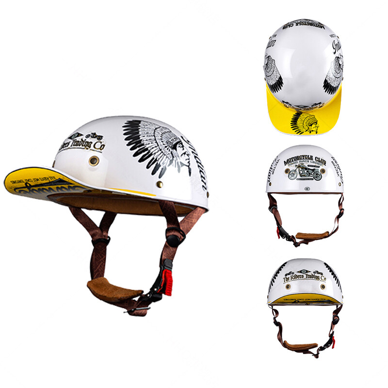 Scooter Helmet BEON Motorcycle Helmet For Adult Retro Vintage Half