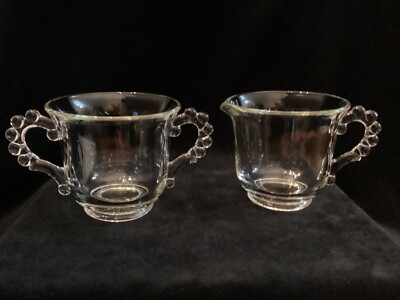 Vintage - Imperial Glass Co. #400/30 ''Candlewick''  Individual cream & sugar set