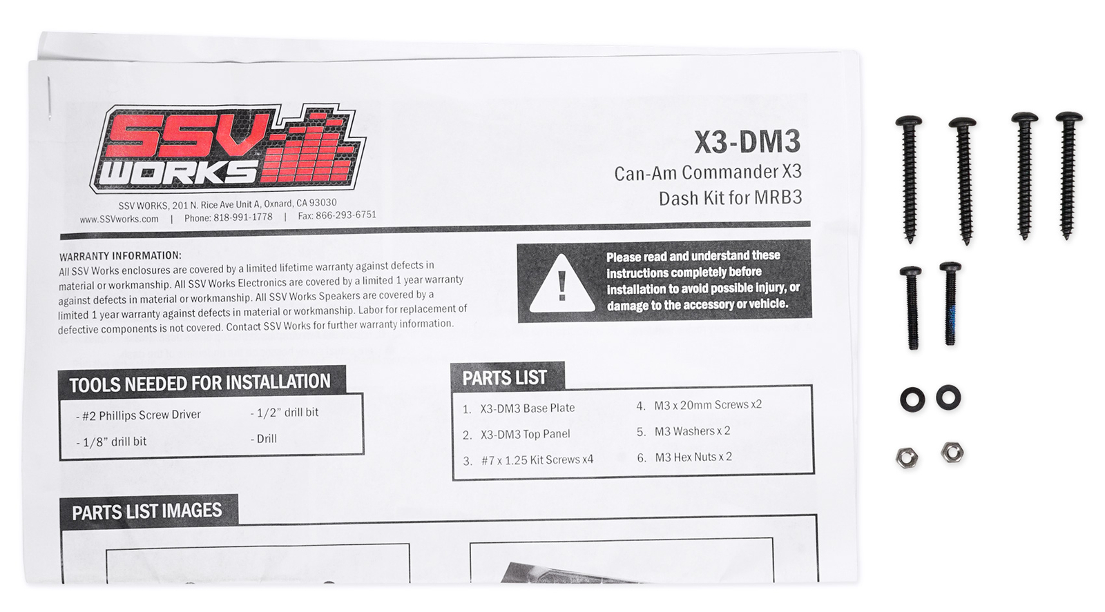 SSV WORKS X3-DM3 Dash Kit For MRB3 Receiver 4 Can-Am Maverick X3 All Models