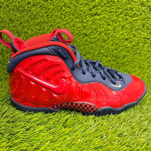 Nike Little Posite Pro GS USA Boys Size 6Y Red Blue Athletic Shoes Sneakers