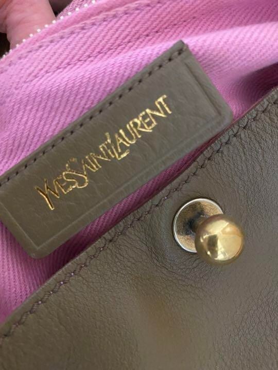 Borsa a tracolla SAINT LAURENT M 2 vie borsetta grigio rosa cachi classica USATA