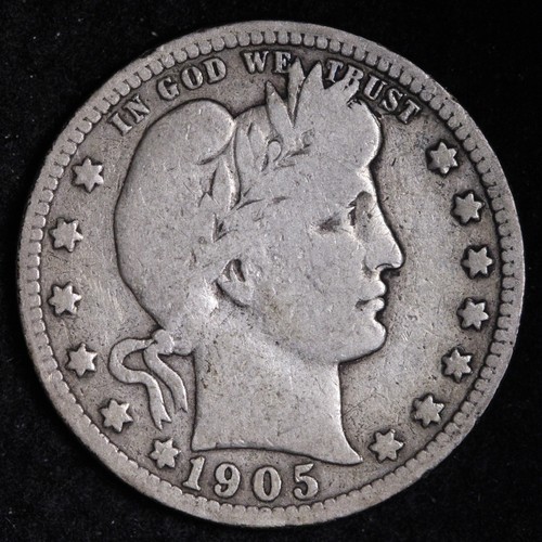 1905-S Barber Silver Quarter CHOICE VG E323 WNE