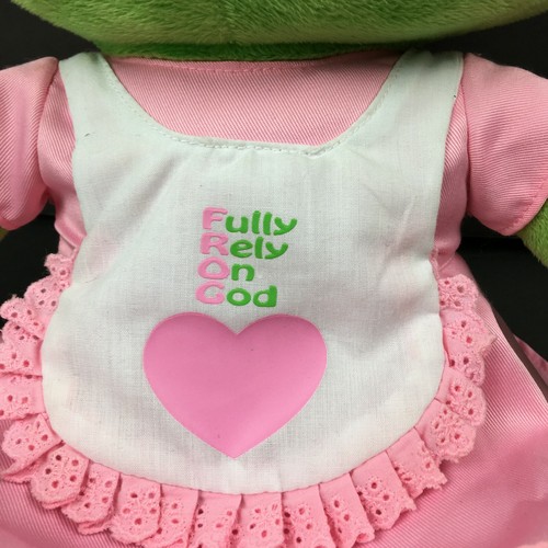 Sweet Frog Jumbo 20" Plush Frozen Yogurt Mascot Pink Dress Fully Rely On God EUC - Picture 2 of 12