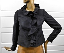 Valentino Red Black Ruffled Jacket sz S