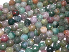 Gorgeous 10mm Faceted Round Fancy Jasper gemstone beads