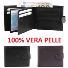 PORTAFOGLIO UOMO IN VERA PELLE 100% MORBIDA PORTA TESSERE DOCUMENTI CARTE MONETE