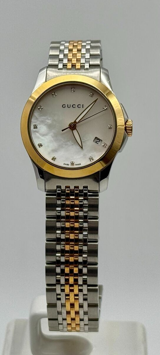 Gucci Timeless Diamond Two-tone Ladies Luxury Watch YA126514 Gucci Timeless Diamond Two-tone Ladies Luxury Watch YA126514
