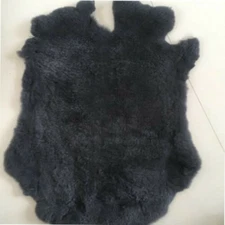 Genuine Naturally Rabbit Fur Skin Tanned Leather Fur Hides Craft Black Pelts US