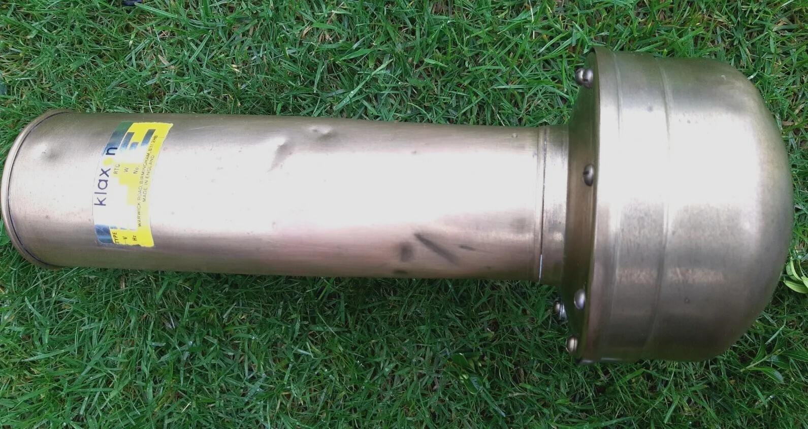 Large Vintage Brass Klaxon 12V Horn Made In England Birmingham Ornament