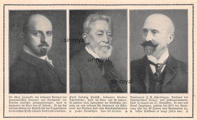 Dr. Max Jaenecke - Prof. Ludwig Pietsch - Josef Anton Schobinger - 1911 ~16x10cm