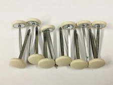 12 Pieces #30 Prong Back Upholstery Buttons - Ivory
