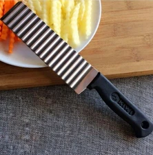 Vegetables Cutter Knife Wavy Zig Zag Potato Slicer French Fry Crinkle Chips KIWI
