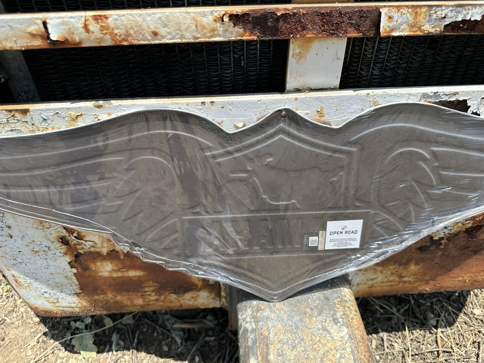 RARE! VINTAGE Rustic Style Yamaha Motorcycles 30" Metal Sign Embossed w/ Wings