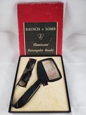 BAUSCH  LOMB Real Glass Bakelite Lighted Magnifying Glass Reading Original Box