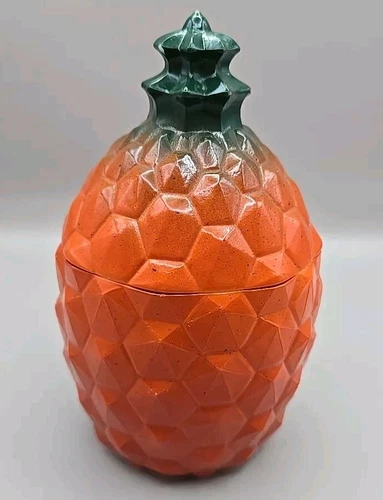 Vintage 1930s/1940s Hazel Atlas Pineapple Milk Glass Jar & Lid Kix Cereal Promo