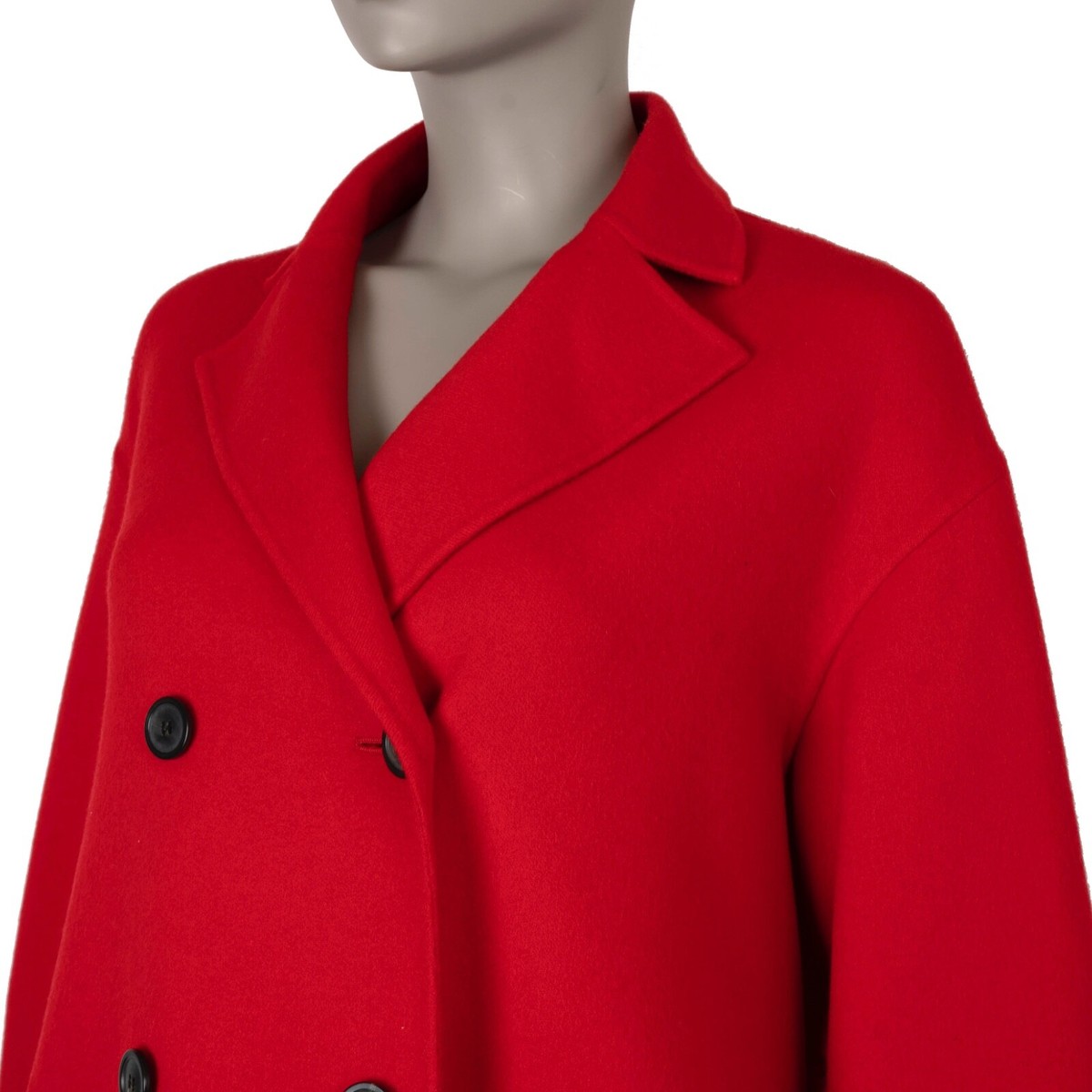 70848 auth CHRISTIAN DIOR red cashier 2018 DOUBLE BREASTED Peacoat