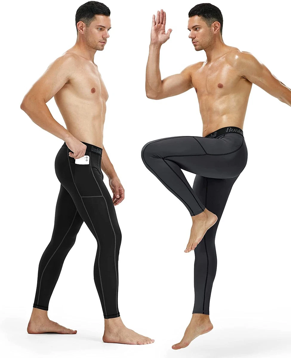 OX Men's Black Gym Compression Pants - Stealth