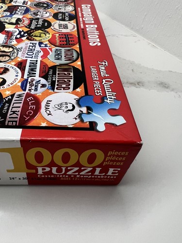 RARE White Mountain CAMPAIGN BUTTONS ~ 1,000 Pc Puzzle 2016 #1218 NEW Sealed Bag - Picture 6 of 8