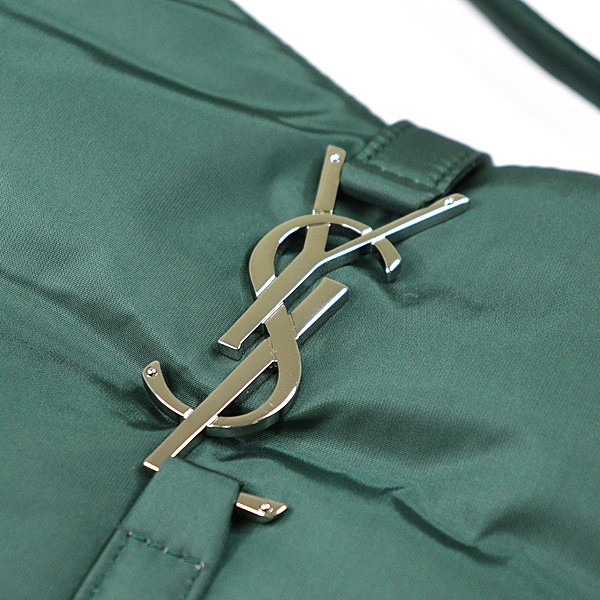 Borsa a tracolla SAINT LAURENT Le Suncassette 733294 nylon pelle donna verde kaki