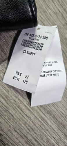 Abercrombie & Fitch Vegan Leather Pants Ankle Straight Ultra High Rise 28|6s NWT - Photo 7 sur 8