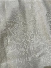 90x90" Beige-Gold Damask Style Eyelet Curtain Pair, Lined