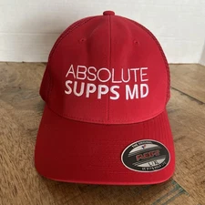 Absolute Supps MD Fitted Red Hat Yupoong Adult Size L/XL Fitted Baseball Cap