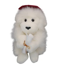 Russ Berrie Marvelous White Graduation Monkey Plush Cap Diploma Stuffed Animal