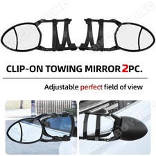 2x Caravan Towing Mirror Car Van Wing Extension Blind Spot Flat Glass Dual Lens
