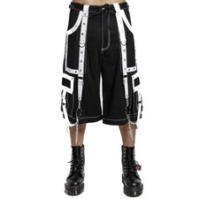 Gothic Men's Handmade Bondage Gothic Cyber Short Chain Techno Rock Punk Shorts
