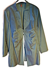 Ulla Popken Damen Stoff- Blazer Jacke Gr. 54 moosgrün gefüttert streckend