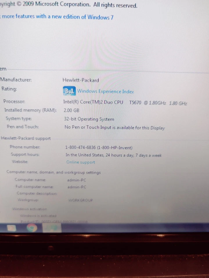 HP Compaq 6720s Core Duo T5670 2 GB Ram 120 GB HDD Not Tested Run To Windows  - Image 3 of 4