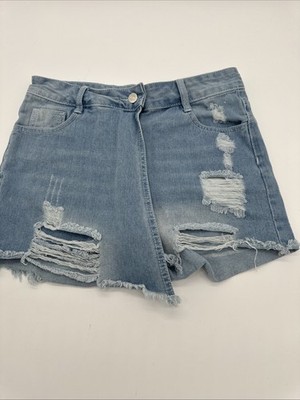 Vintage Y2K Mini denim Shorts Faux skirt distressed Small
