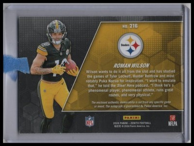 2024 Panini Zenith #216 Roman Wilson Rookie Patch Autographs Red