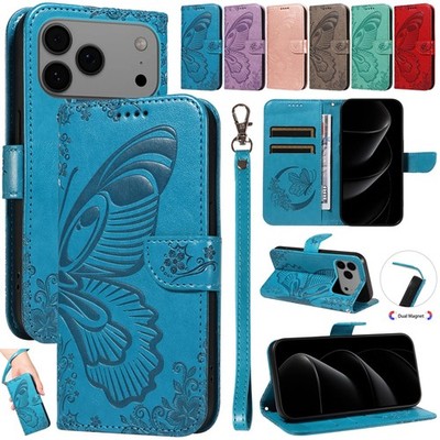 Muster Leder Brieftaschen Klapphülle für iPhone 17 Pro Max 16E 15 14 13 12 11 XR
