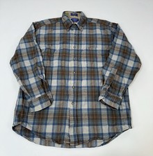Pendleton Pure Virgin Wool Authentic Stewart Muted Dress Tartan Plaid Shirt L